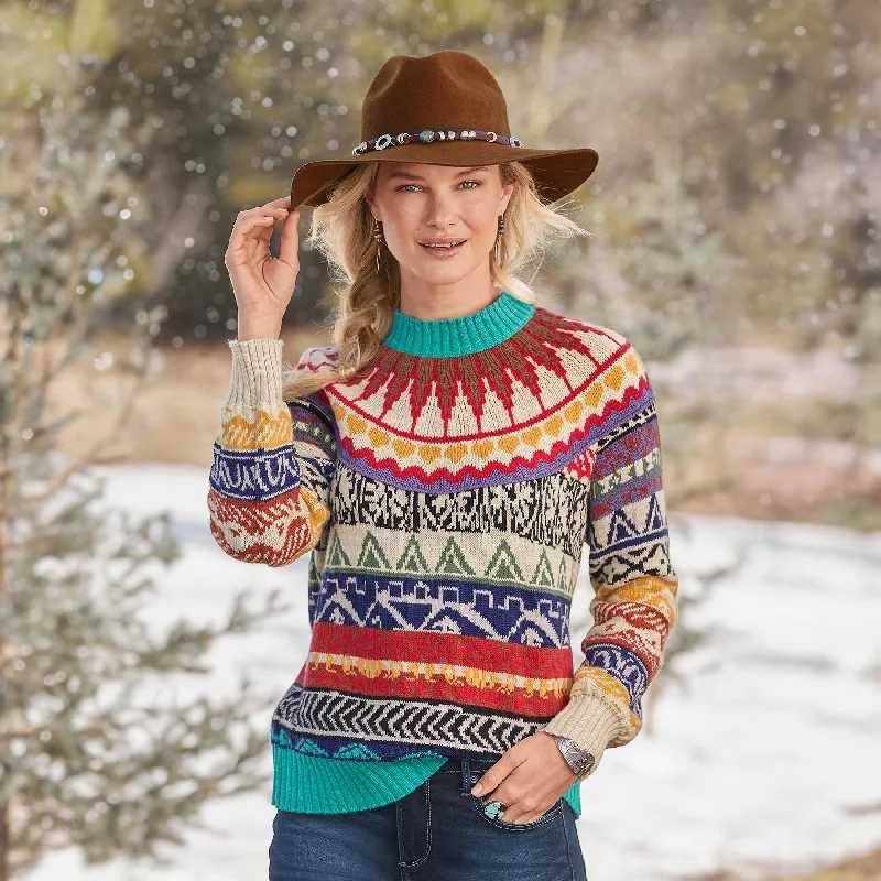 Zoe Fair Isle SweaterRecycled Fabric Knit Tops