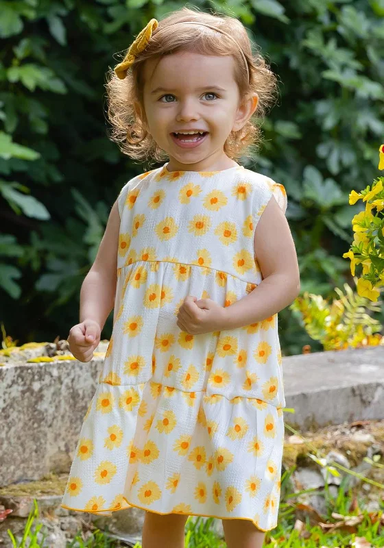 FS Baby Girl Floral Sleeveless Dress, YellowBridal Gown