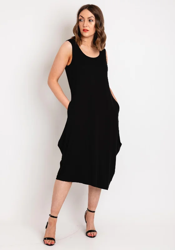 Ever Sassy Round Neck Midi Jersey Dress, BlackGala Dress