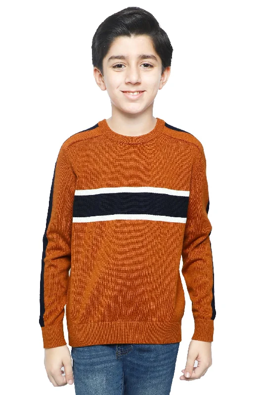 Boys Sweaters In Brown SKU: KBE-0171-BROWNFall Knit Tops