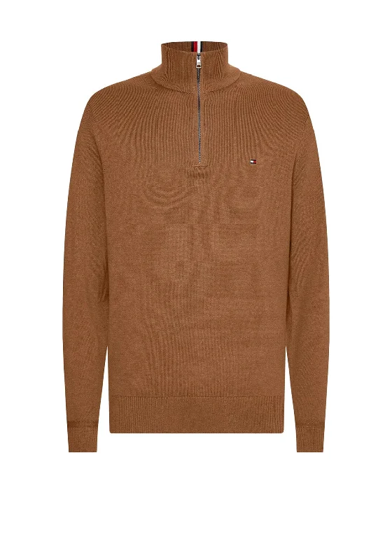 Tommy Hilfiger Pima Cotton Half Zip Sweater, NeutralLayered Knit Tops