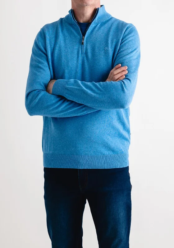 Andre Adare Quarter Zip Sweater, BlueCrewneck Knit Tops