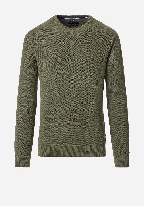 Casa Moda Birdeye Crew Neck Sweater, GreenCrewneck Knit Tops