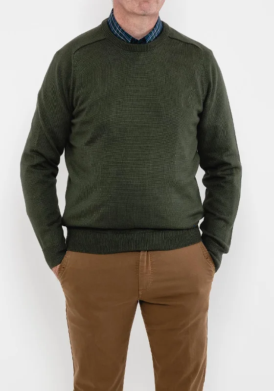 Daniel Grahame O Neck Sweater, Olive GreenVelvet Knit Tops