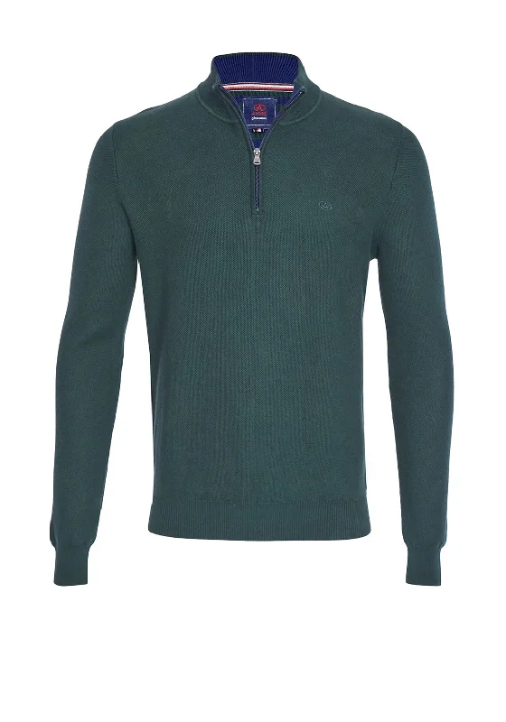 Andre Aran Quarter Zip Sweater, Forest GreenHooded Knit Tops