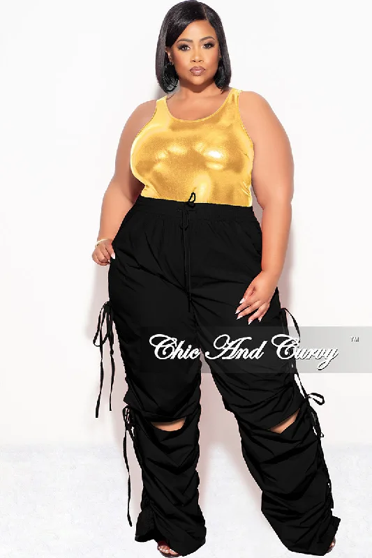 Plus size women's elegant topsFinal Sale Plus Size Bodysuit in Gold/Black