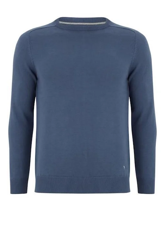 Daniel Grahame O Neck Sweater, Dark BlueWinter Knit Tops