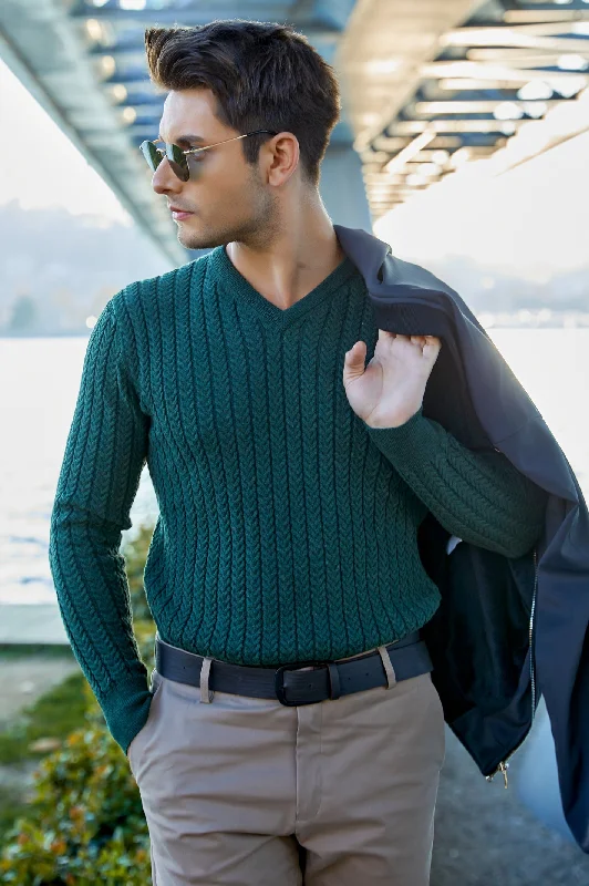 Gents Sweater SKU: SA605-GREENAthletic Knit Tops