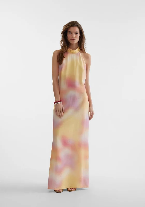 SOMETHINGNEW Heaven Halter Neck Maxi Dress, CamelliaShift Dress