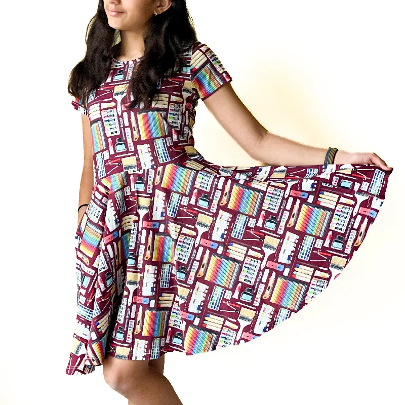 Art Supplies Kids Twirl Dress [FINAL SALE]Kimono Dress