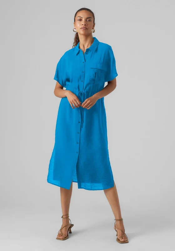 Vero Moda Iris Shirt Midi Dress, Ibiza BlueUniform Dress