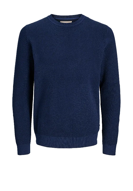 Jack & Jones Noah Knit Crew Neck Sweater, Dark BlueHemp Knit Tops