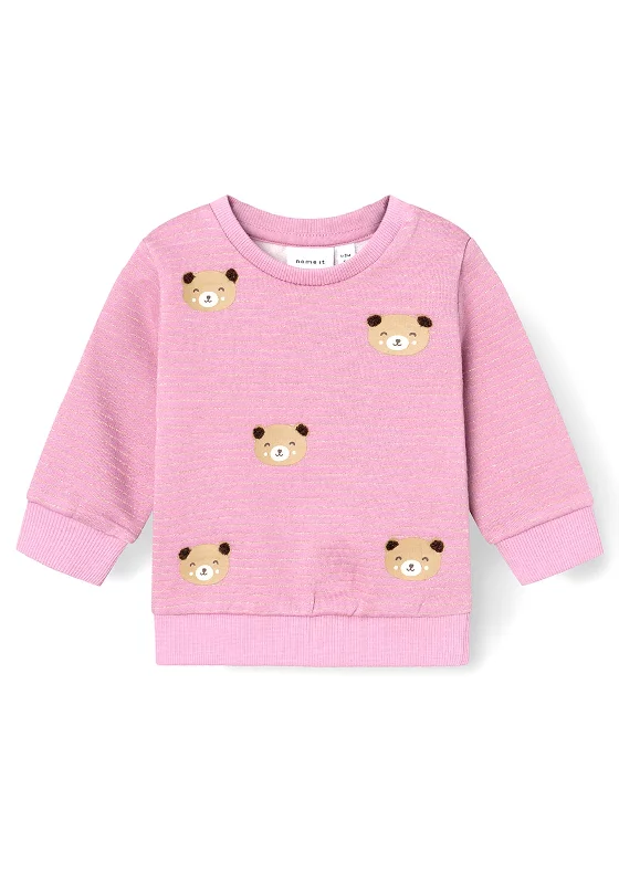 Name It Baby Girl Olvine Sweater, PinkAsymmetrical Knit Tops