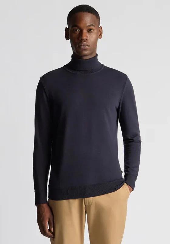 Remus Uomo Roll Neck Sweater, Dark BlueBoat Neck Knit Tops