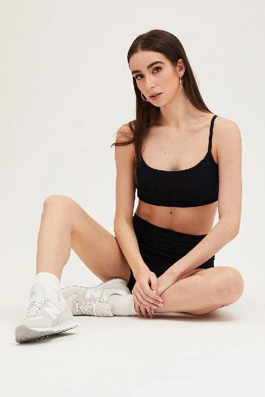 Rhinestone BraBlack Bralette Seamless