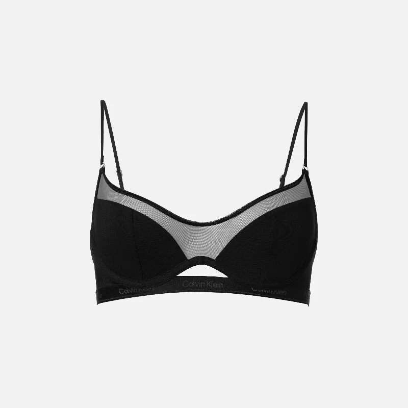 Unpadded BraNensi Dojaka for Calvin Klein Unlined Modern Cotton Bralette - Black