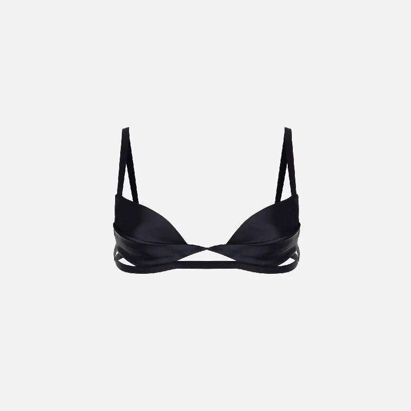 Petite BraNensi Dojaka Double Petal Satin Bra - Black