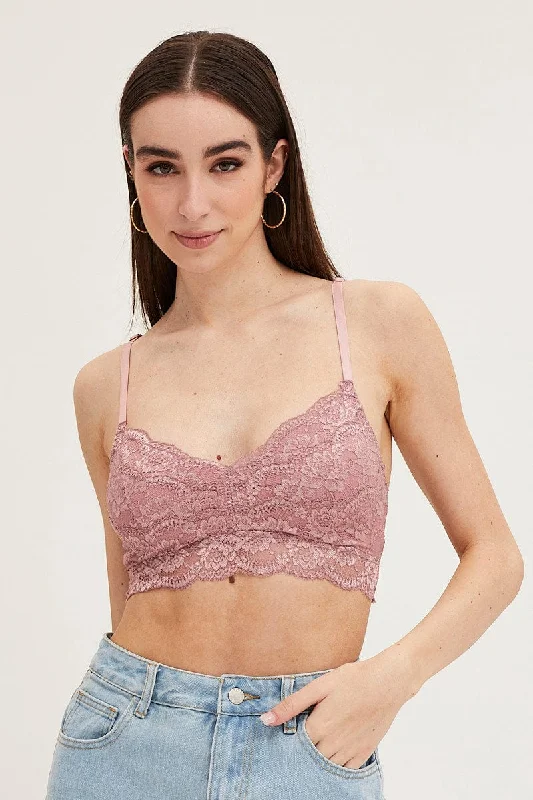 Organic Cotton BraPink Bralette Lace