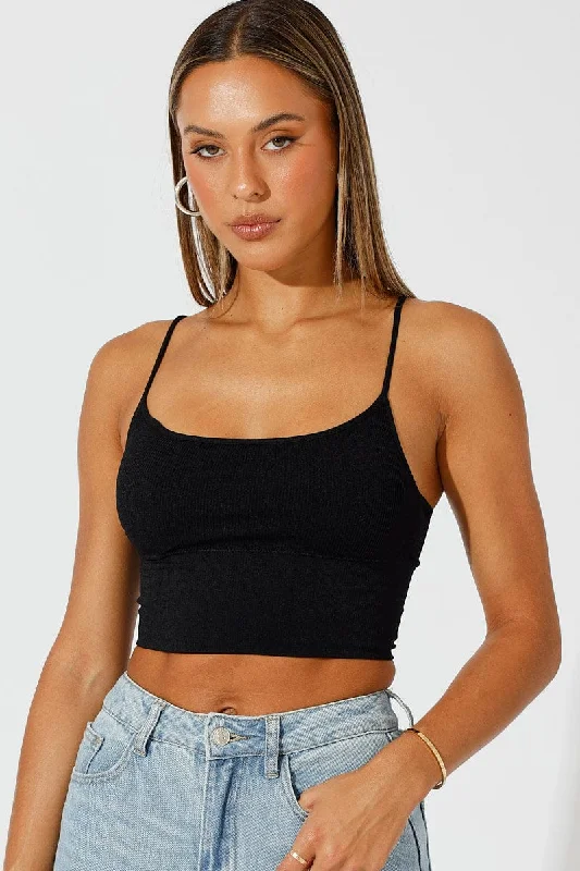 Plus-size BraBlack Bralette Round Neck Seamless