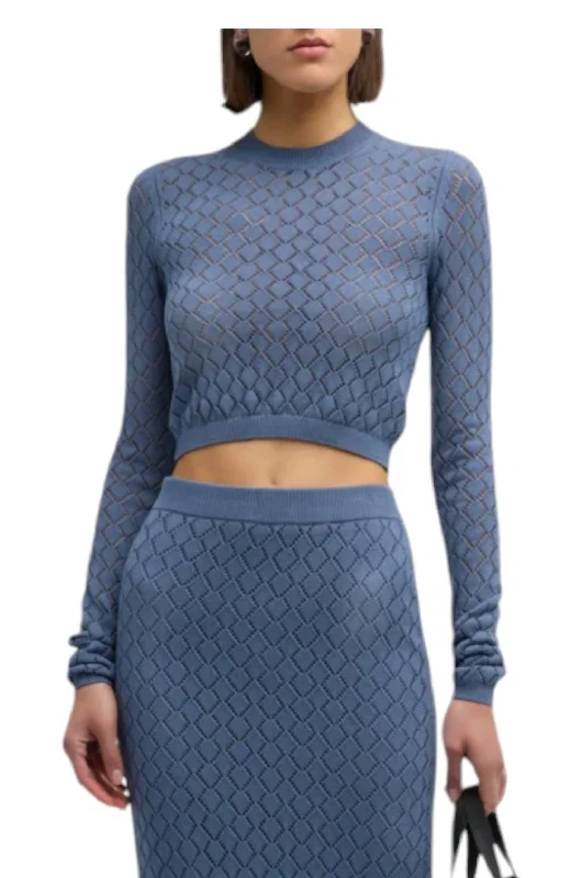 Front-closure BraBrandi Top In Steel Blue