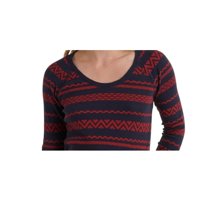 Peephole BraLucky Brand Women's Fair Isle Thermal Top Red Size Small