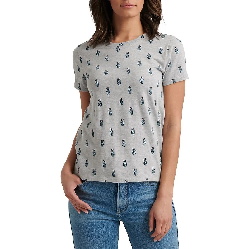 Swim BraLucky Brand Women's Printed Cotton Blend Tee Gray Size Small