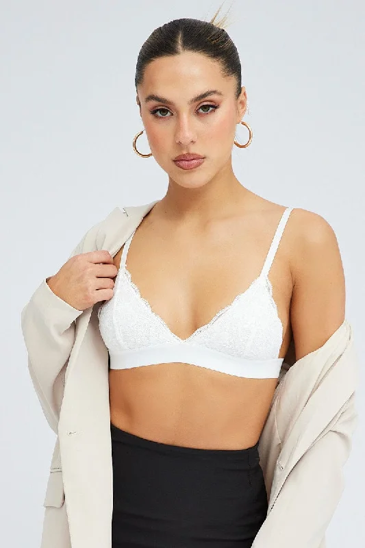 Wire-free BraWhite Bralette Lace