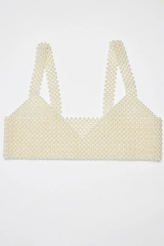 Organic Cotton BraWhite Pearl Bralette