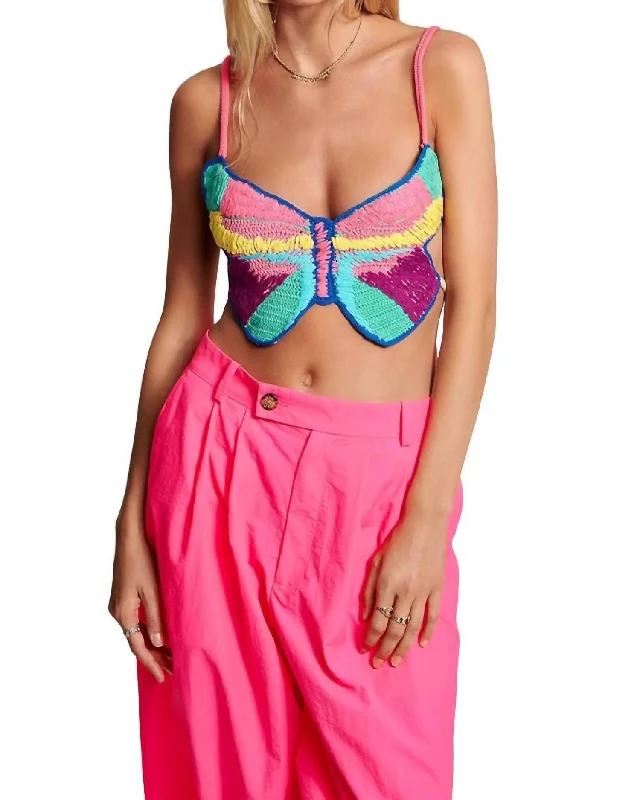 Underwire BraButterfly Bra Top In Multi