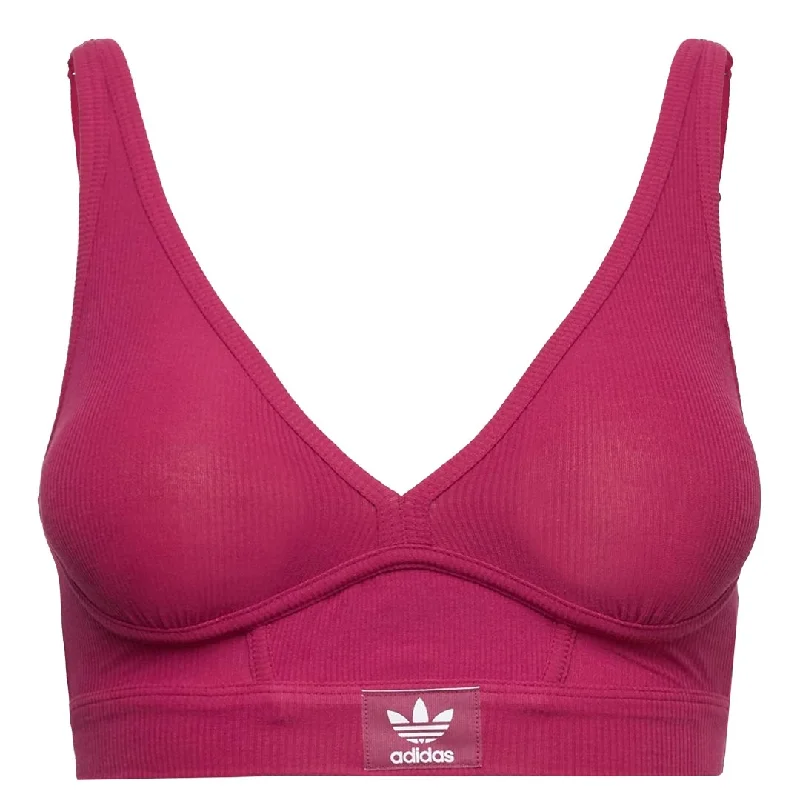 Crisscross Braadidas - Women's Adicolor Flex Ribbed Cotton Two-Ply Plunge Brami Bra (GB7803)