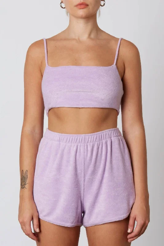 Adhesive BraTerry Bralette In Lilac