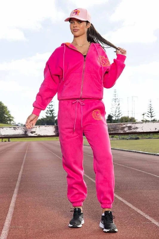 CulottesIn Reverse Track Pant Hot Pink