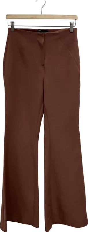 Knit StripedASOS Brown Satin Flared Trousers UK 8