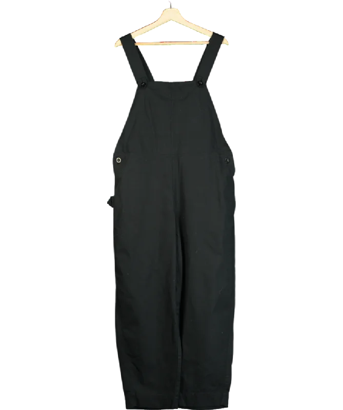 Knitted Tankcos Black Straight-leg Dungarees UK 10