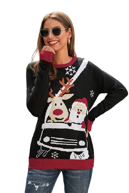 Knit FallDriving Santa Warm Knitted Christmas Jumper