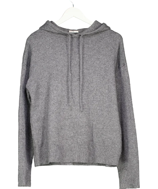 Knitted Zip-UpHouse of CB Grey Charcoal Cashmere Blend Hoodie UK 10