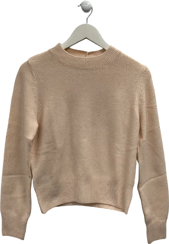 Knit SummerMANGO Nude Round Neck Knitted Sweater UK S