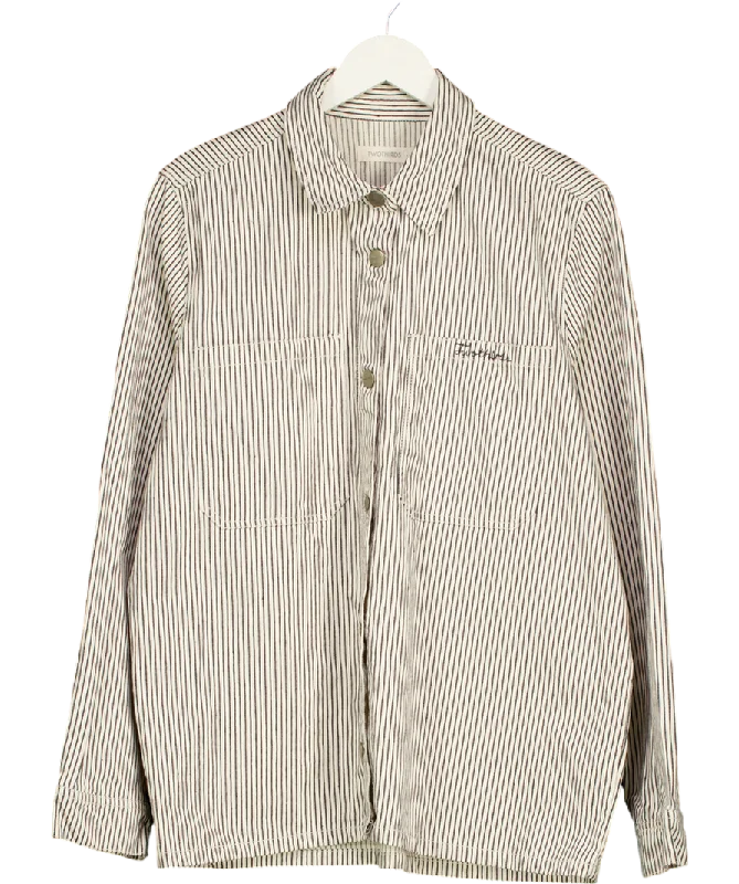 Knitted GraphicTwo Thirds Cream Cotton Blend Shirt UK L