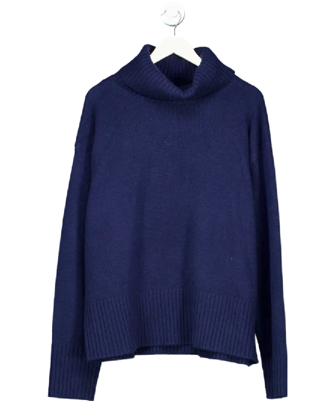 Knit ChunkyWyse Blue Nadia Funnel Neck Jumper UK XL