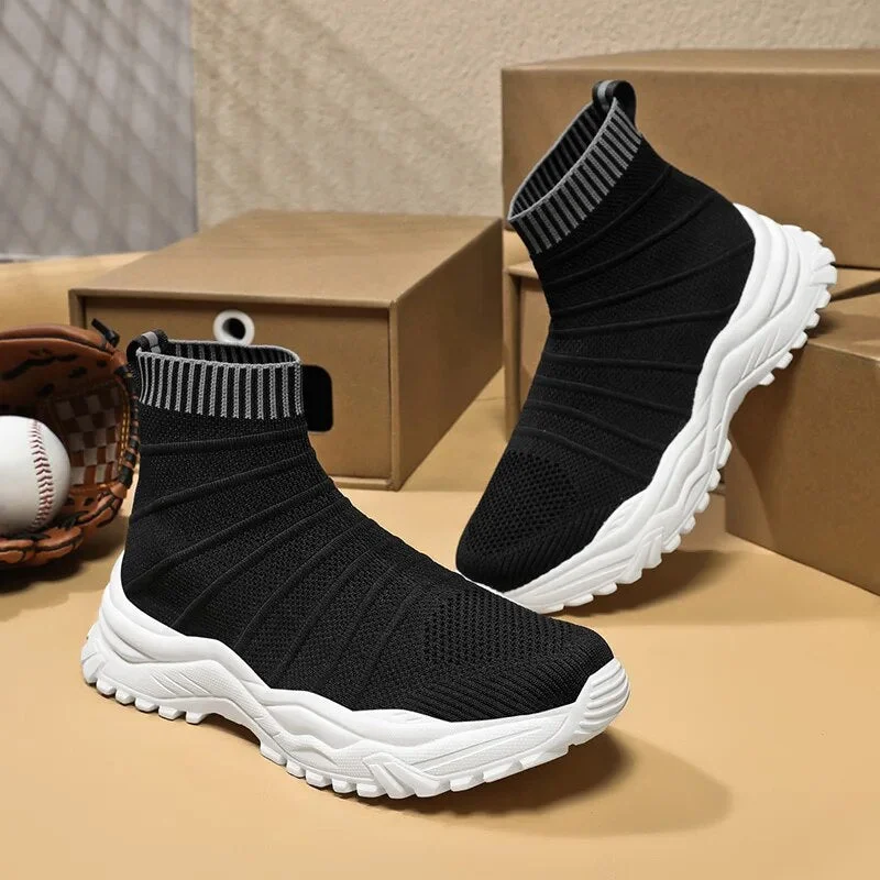 Knitted SheerPOSH IV Unisex High Top Knitted Elastic Sneakers