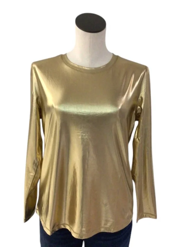 Knitted SheerWomen's Knit Top In Golden